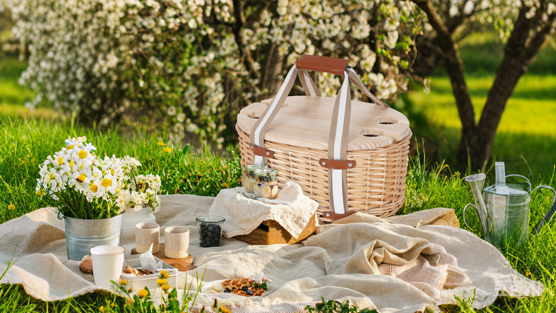 Amazon.com: Zettfuly Picnic Basket Set for 4 - Wicker Insulated